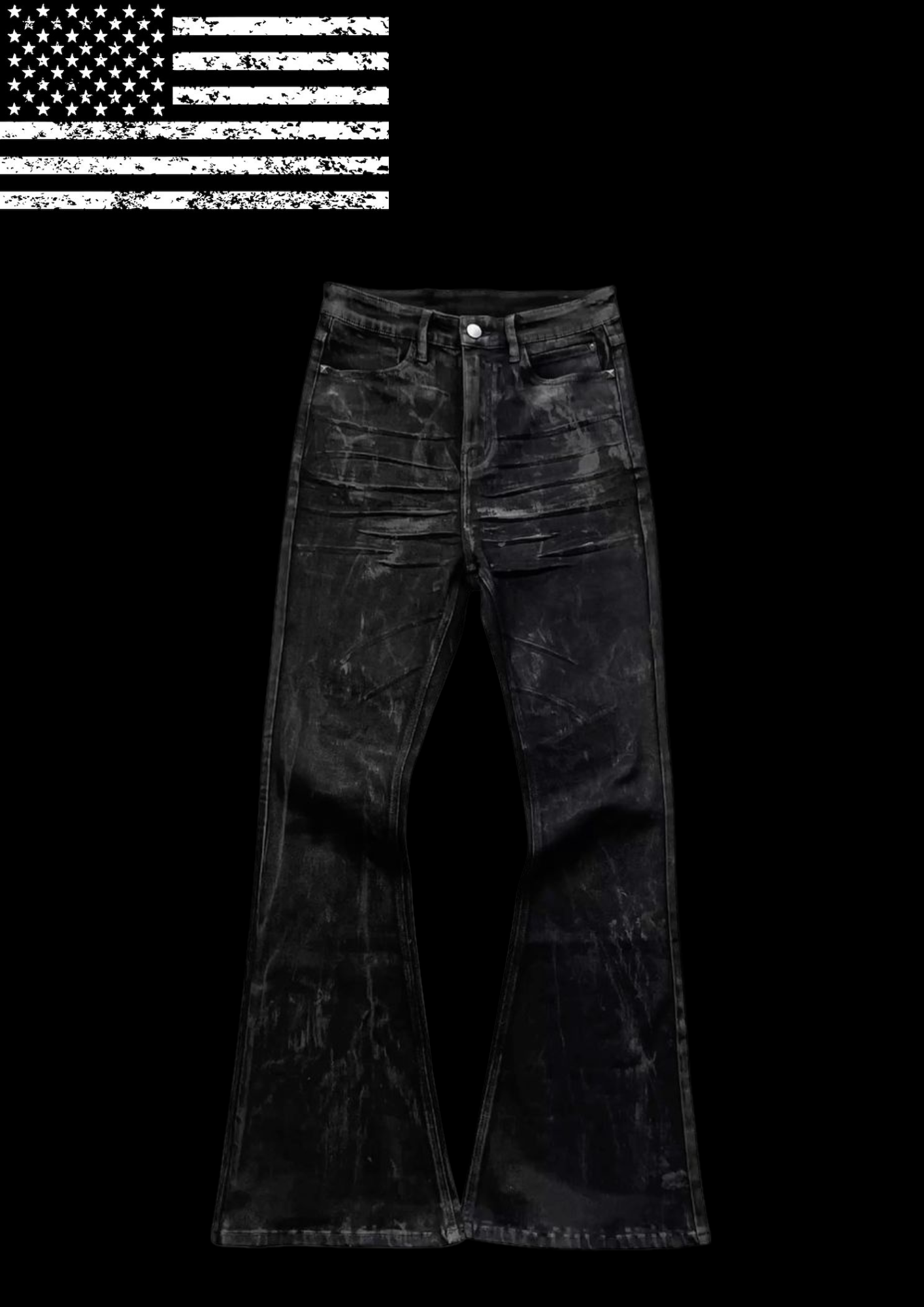 'OIL SPILL' FLARED JEANS 𖦏