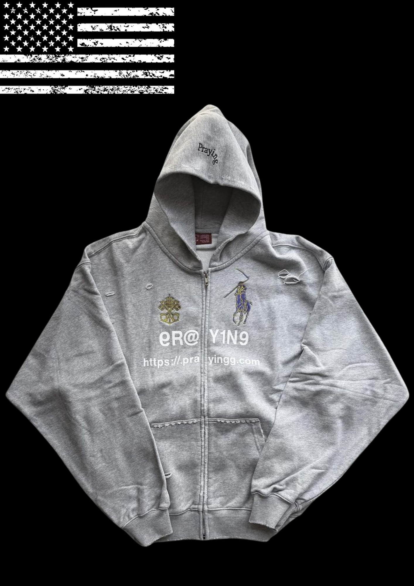 'PRAY!NG' HOODIE 𖦏