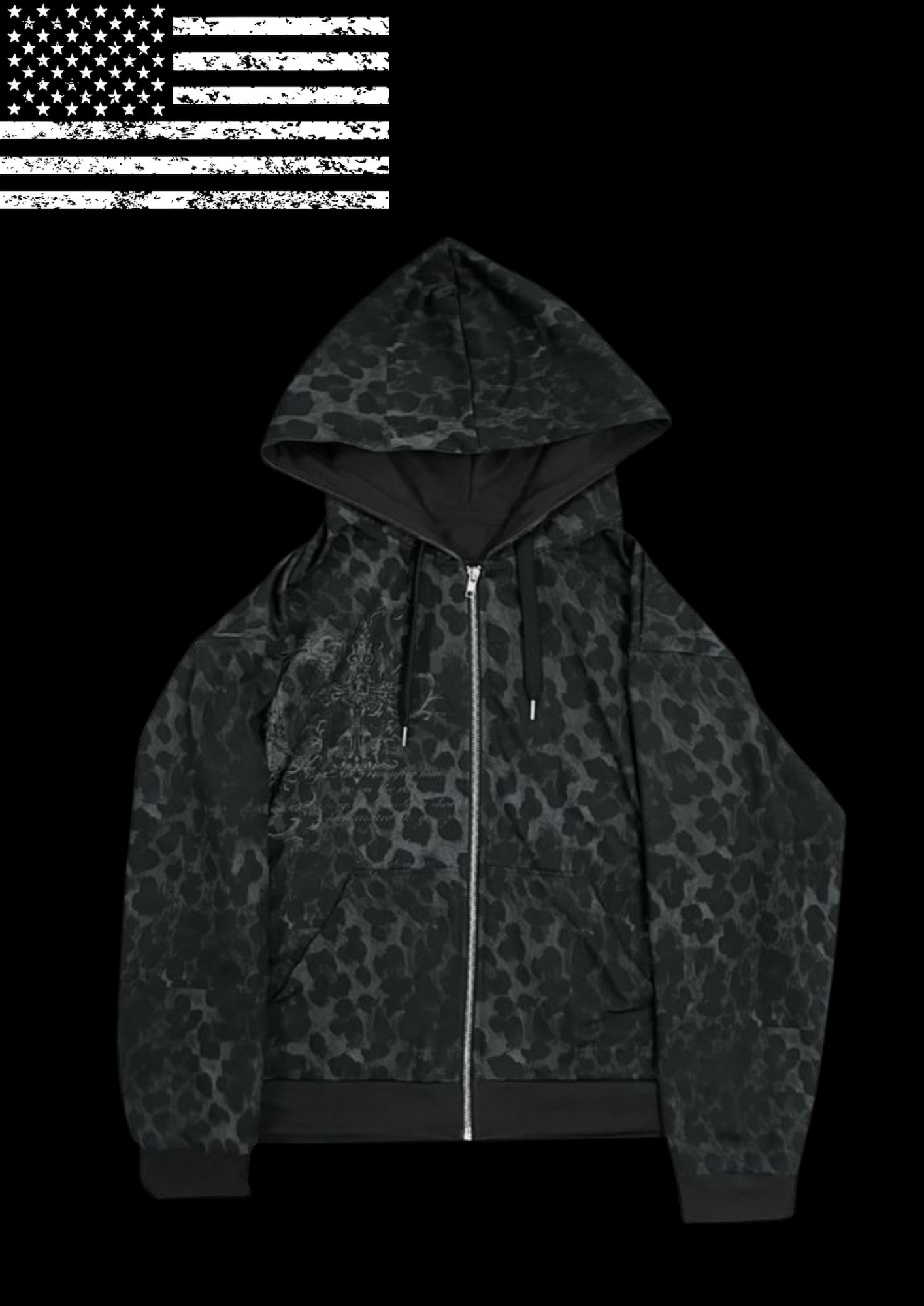 'BLACK LEOPARD' HOODIE 𖦏