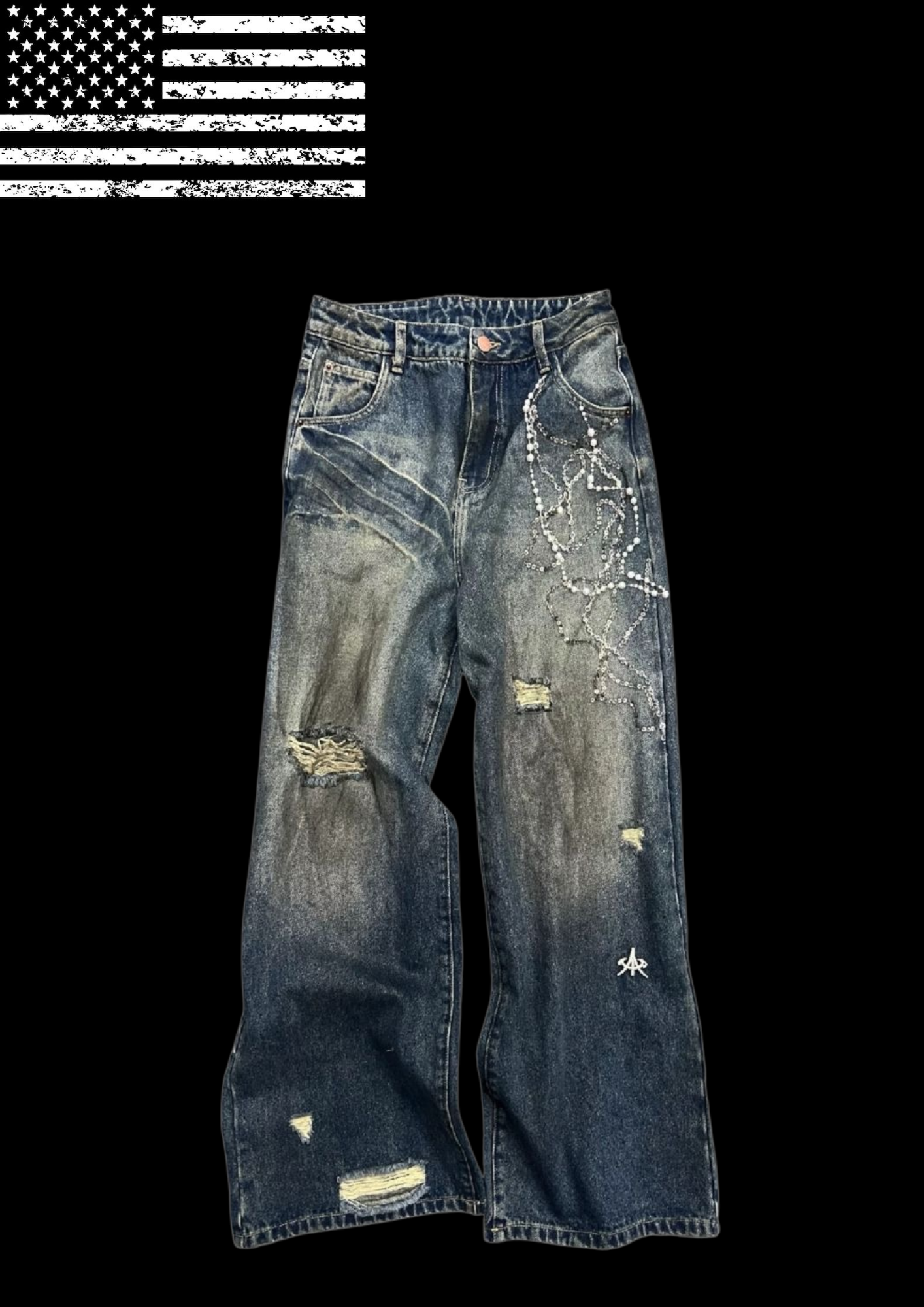 'CHXINED' BAGGY JEANS 𖦏