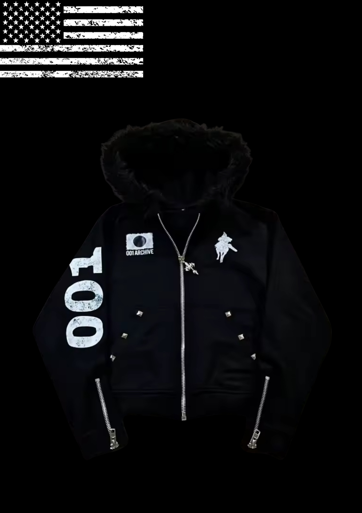 'JXPAN' FUR HOODIE 𖦏