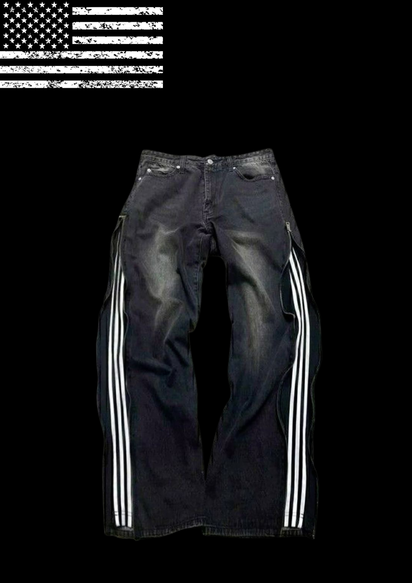 'STRIPED' FLARED JEANS 𖦏