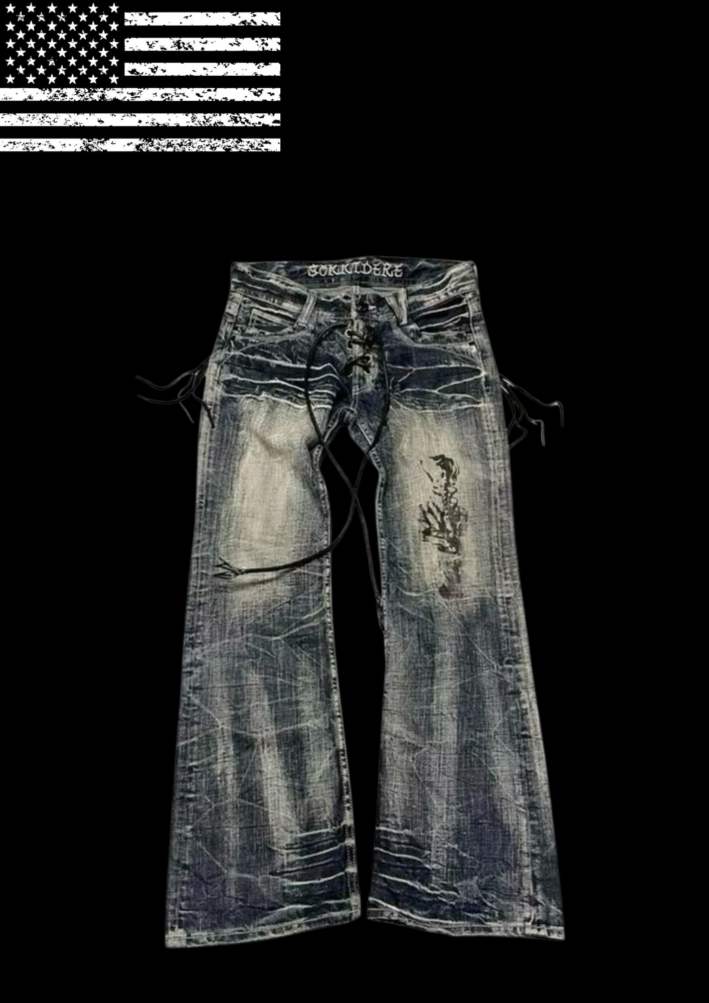 'FELL IN LUV' FLARED JEANS 𖦏