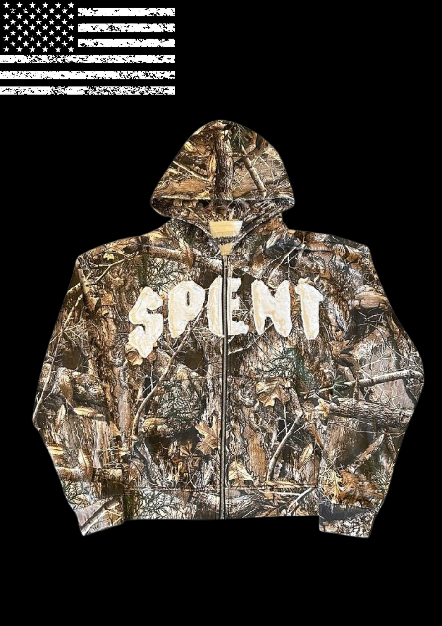 'SPENT' CAMO HOODIE 𖦏